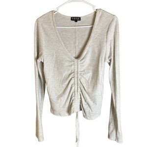 Long sleeve crop top with ruching